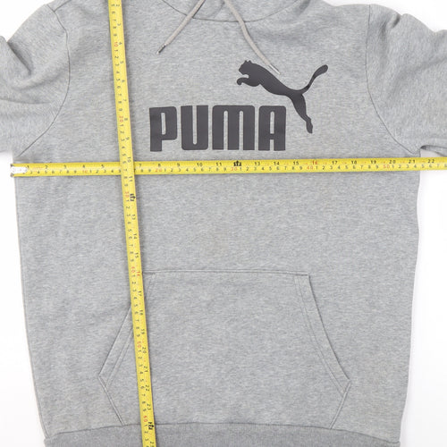 Puma Men's Grey Pullover Hoodie Size M Regular Fit Sportswear