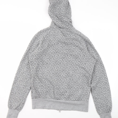Nike Womens Grey Full Zip Hoodie Size L 14/16 Sportswear Printed