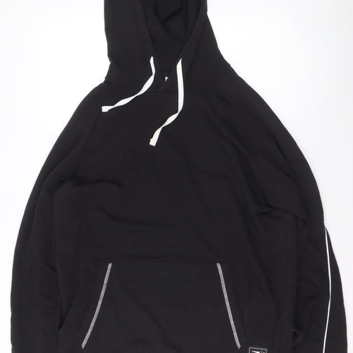 Gymshark Women Black S Pullover Hoodie Cotton Blend Drawstring