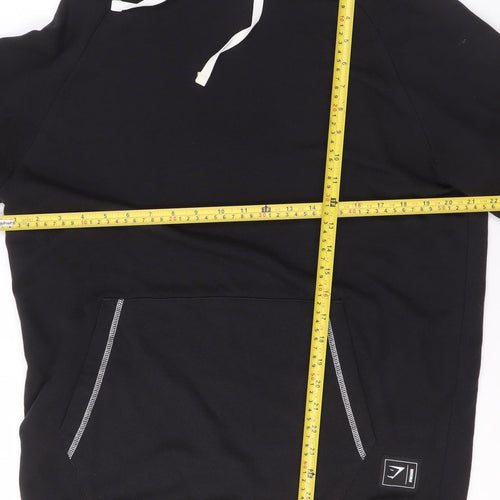 Gymshark Women Black S Pullover Hoodie Cotton Blend Drawstring