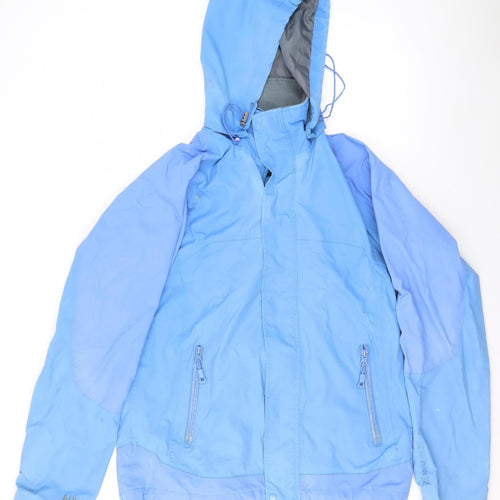Koko Pink Womens Blue Waterproof Hooded Parka Jacket Size 12