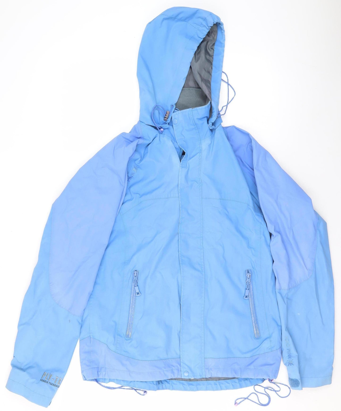 Koko Pink Womens Blue Waterproof Hooded Parka Jacket Size 12