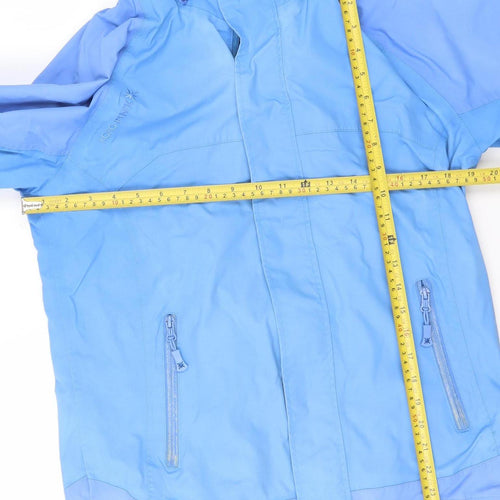 Koko Pink Womens Blue Waterproof Hooded Parka Jacket Size 12