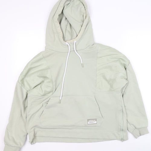 Adidas Women’s Green Pullover Hoodie Size 10 Relaxed Fit