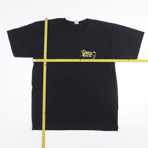 Fruit of the Loom Men's Black L Beer Sports Graphic T-Shirt