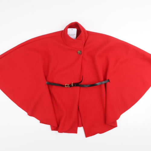 Maia Hemera Women’s Red Cape High Neck Belted Polyester One Size