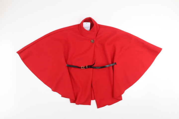 Maia Hemera Women’s Red Cape High Neck Belted Polyester One Size