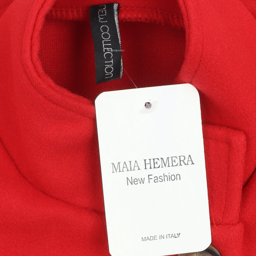 Maia Hemera Women’s Red Cape High Neck Belted Polyester One Size