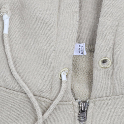 RE_STYLD Women’s Beige Hooded Zip Track Jacket Size 10 Cotton Blend