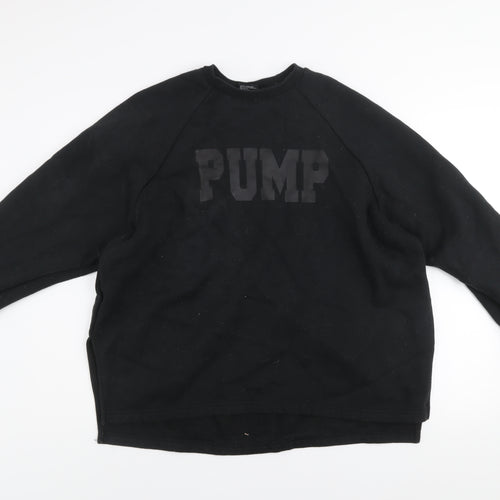 Pump Iron Men's Black Crew Neck Gym Sweatshirt Size S