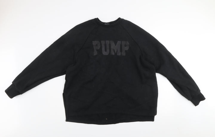 Pump Iron Men's Black Crew Neck Gym Sweatshirt Size S