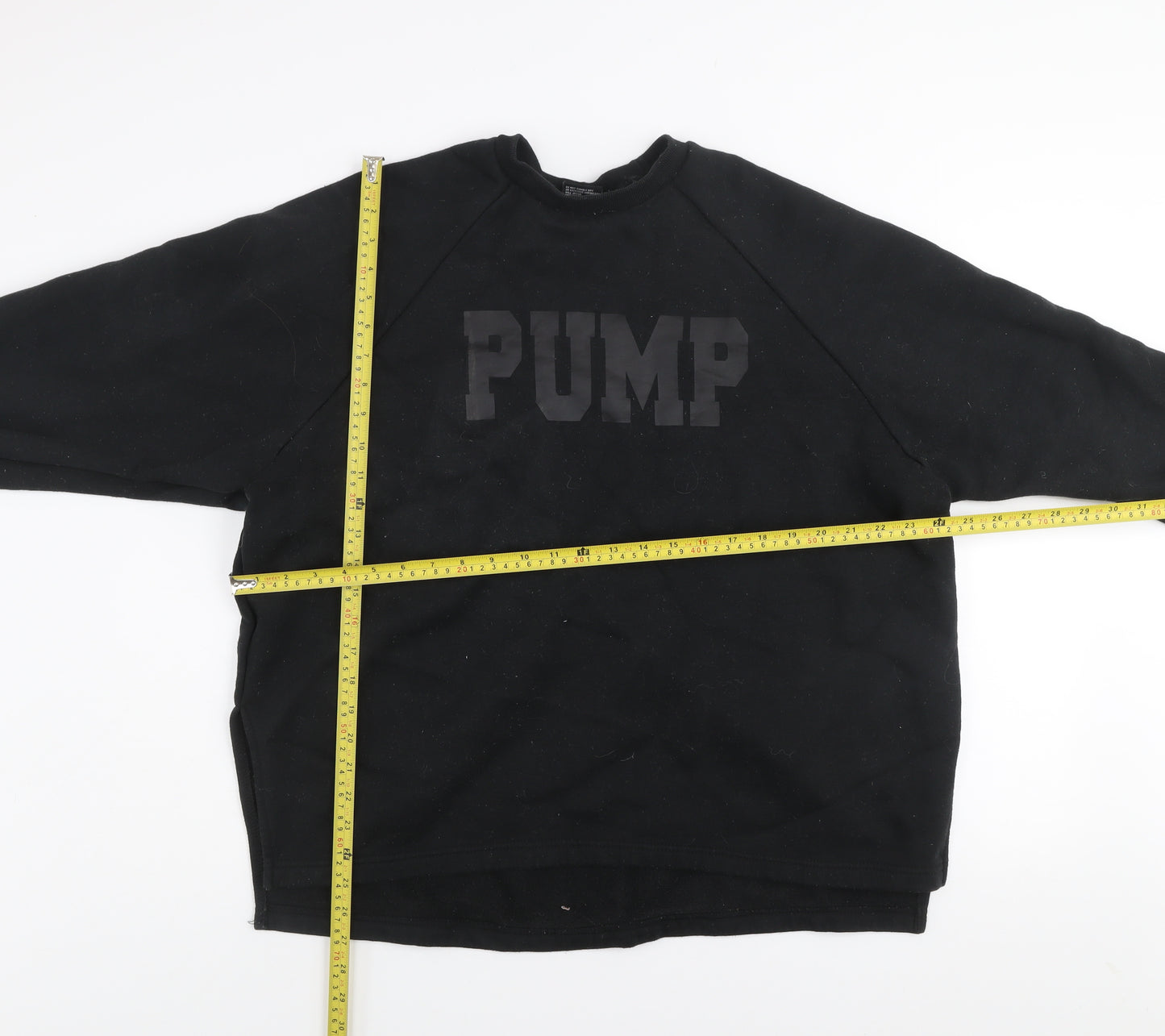Pump Iron Men's Black Crew Neck Gym Sweatshirt Size S