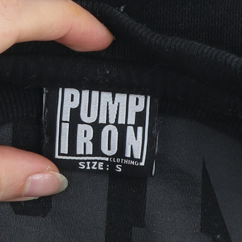 Pump Iron Men's Black Crew Neck Gym Sweatshirt Size S