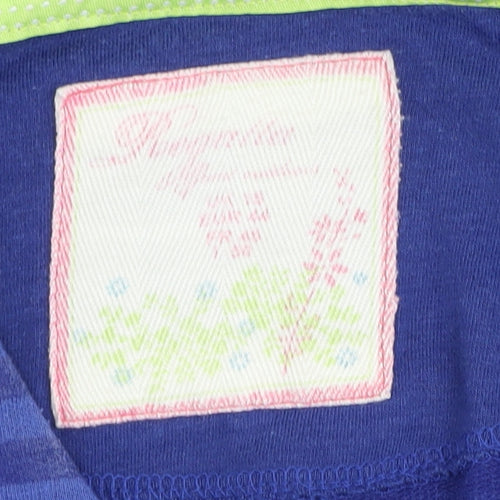Sugarhill Women Blue Striped Pullover Hoodie Size M Cotton Blend