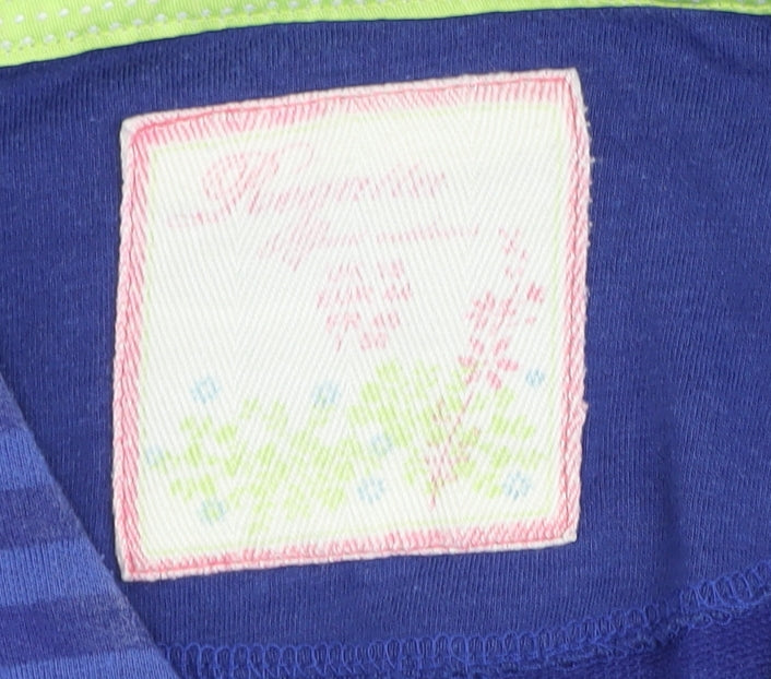 Sugarhill Women Blue Striped Pullover Hoodie Size M Cotton Blend