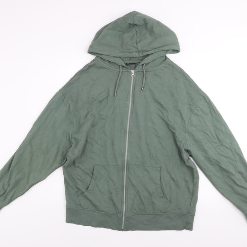 ASOS DESIGN Womens Green Size 8 Full Zip Hooded Cotton Basic Jacket