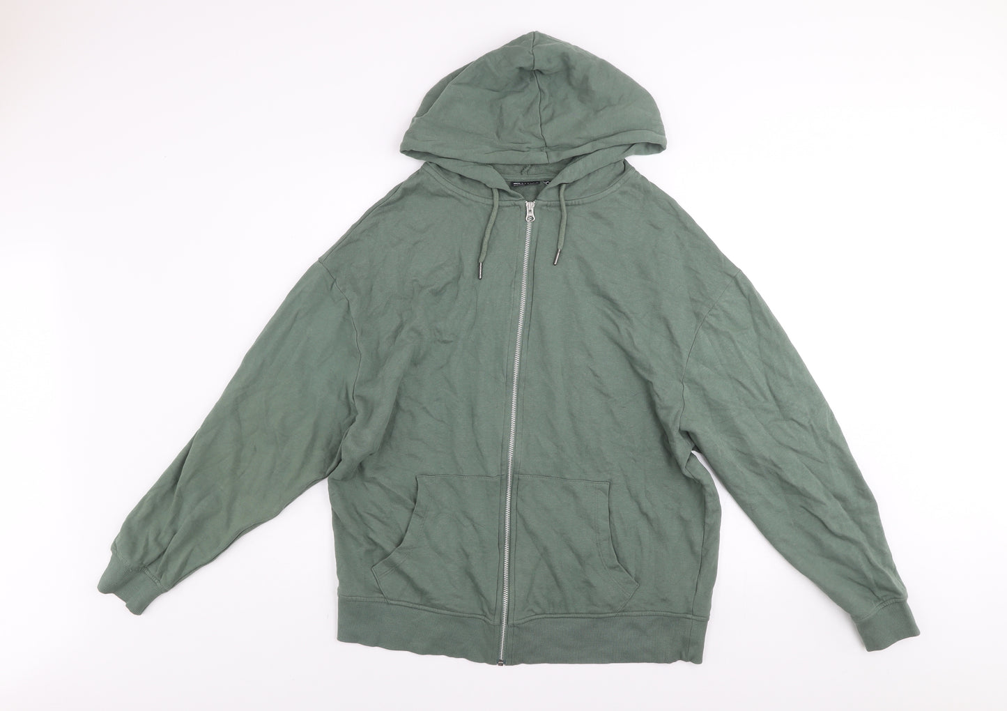 ASOS DESIGN Womens Green Size 8 Full Zip Hooded Cotton Basic Jacket
