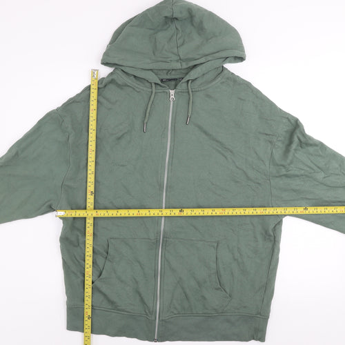 ASOS DESIGN Womens Green Size 8 Full Zip Hooded Cotton Basic Jacket