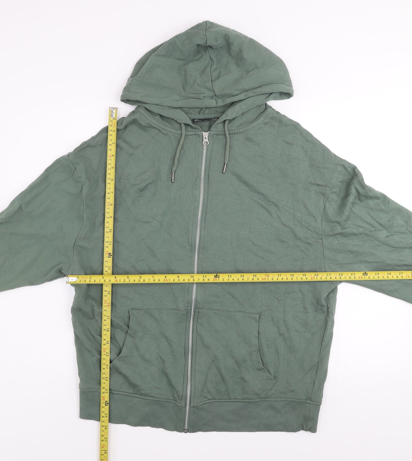 ASOS DESIGN Womens Green Size 8 Full Zip Hooded Cotton Basic Jacket