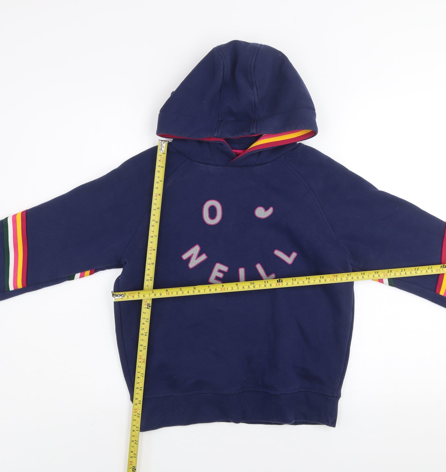 O'Neill Girls Blue Rainbow Stripe Pullover Hoodie Size 14 Years