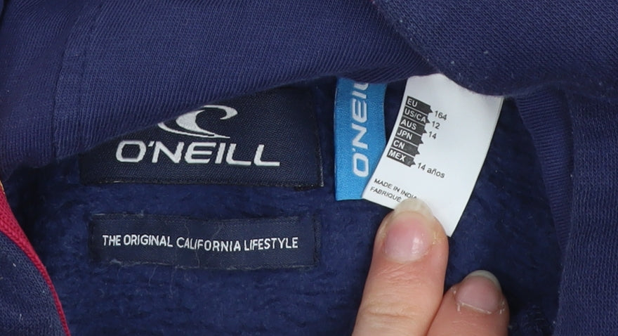 O'Neill Girls Blue Rainbow Stripe Pullover Hoodie Size 14 Years