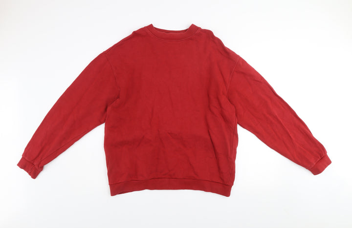 Hawkshead Men's Red Cotton Crew Neck Pullover Sweatshirt Size L