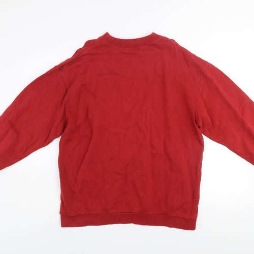Hawkshead Men's Red Cotton Crew Neck Pullover Sweatshirt Size L