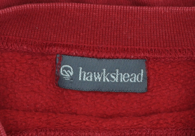 Hawkshead Men's Red Cotton Crew Neck Pullover Sweatshirt Size L