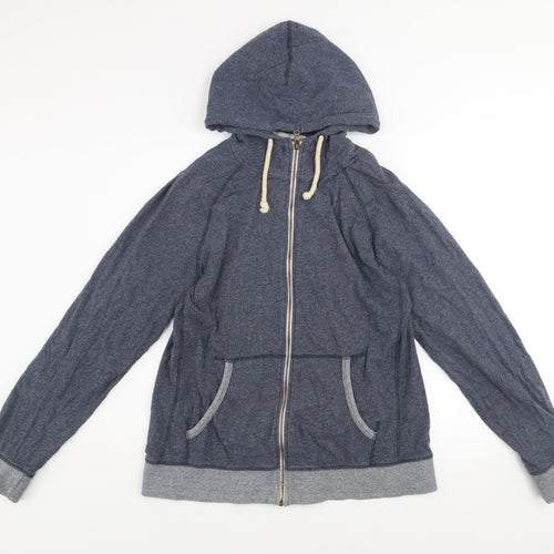 Next Men's Blue Cotton Full Zip Hooded Active Jacket Size L
