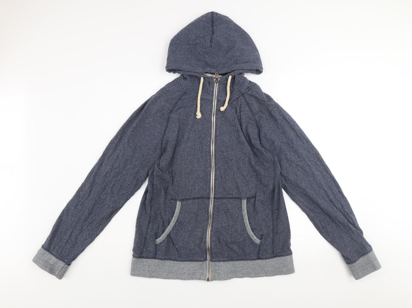 Next Men's Blue Cotton Full Zip Hooded Active Jacket Size L
