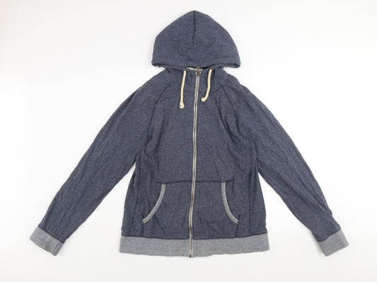 Next Men's Blue Cotton Full Zip Hooded Active Jacket Size L