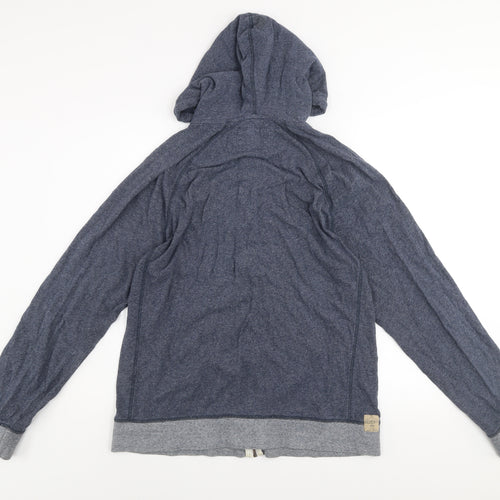 Next Men's Blue Cotton Full Zip Hooded Active Jacket Size L
