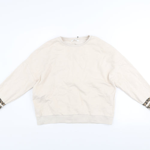 Marks and Spencer Girls Beige Animal Print Pullover Sweatshirt 13-14 Years
