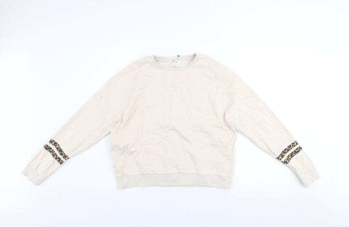 Marks and Spencer Girls Beige Animal Print Pullover Sweatshirt 13-14 Years