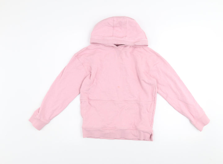 John Lewis Girls Pink Cotton Pullover Hoodie Age 10 Years