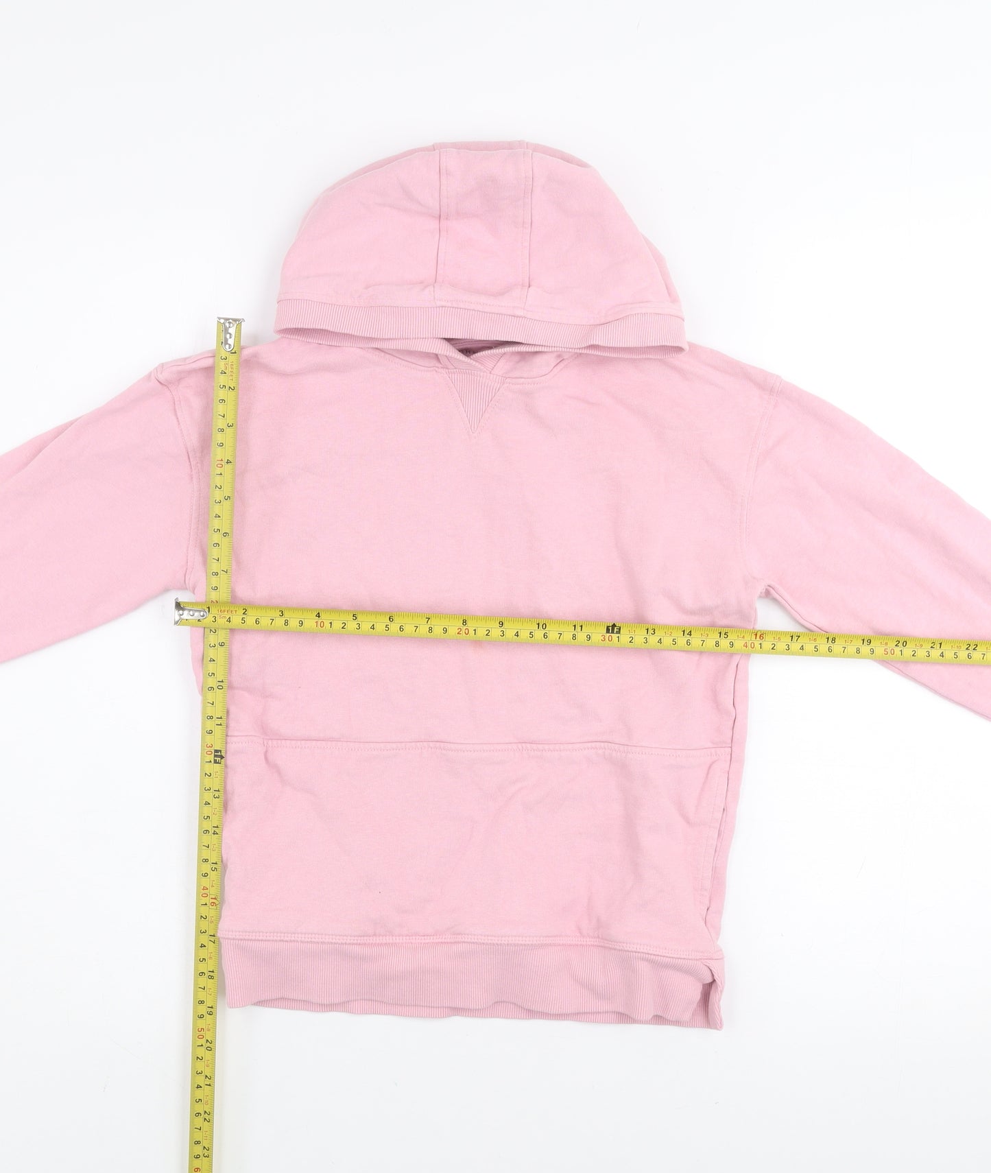John Lewis Girls Pink Cotton Pullover Hoodie Age 10 Years
