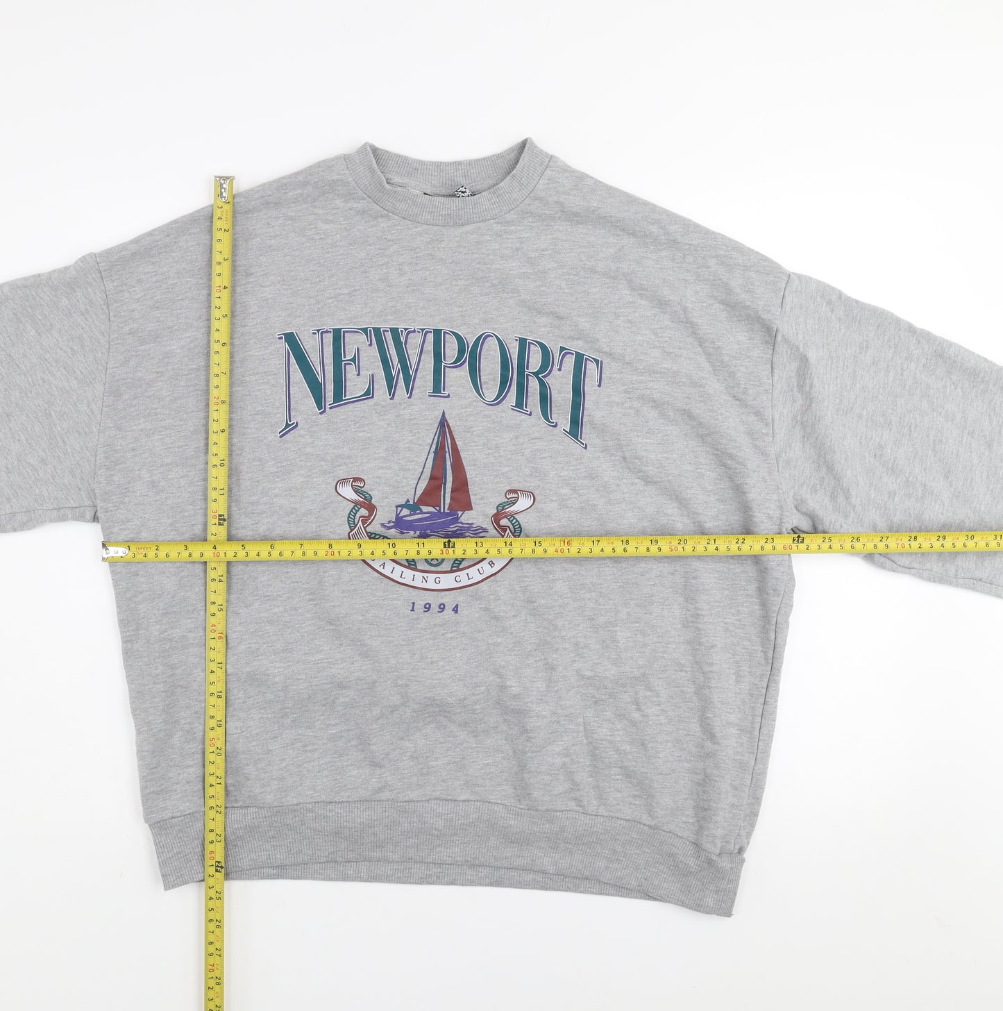 ASOS Design Women's Grey Newport Graphic Pullover Sweatshirt UK 8 Tall