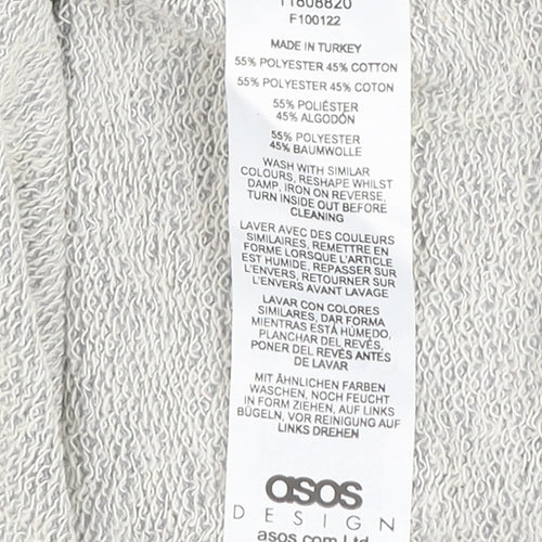 ASOS Design Women's Grey Newport Graphic Pullover Sweatshirt UK 8 Tall