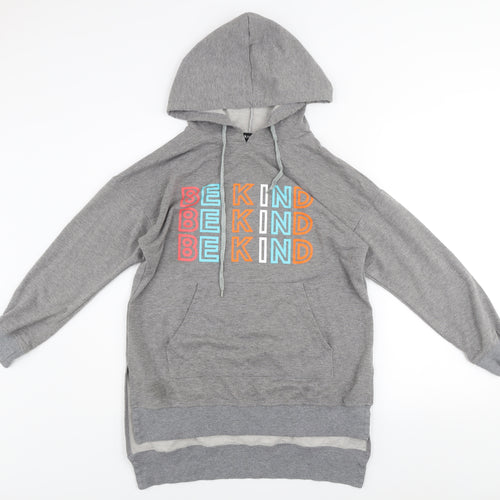 Achiouwa Women’s Grey Pullover Hoodie BE KIND Graphic Size S