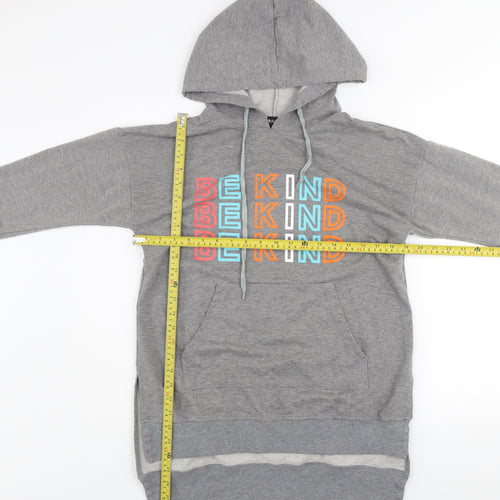 Achiouwa Women’s Grey Pullover Hoodie BE KIND Graphic Size S