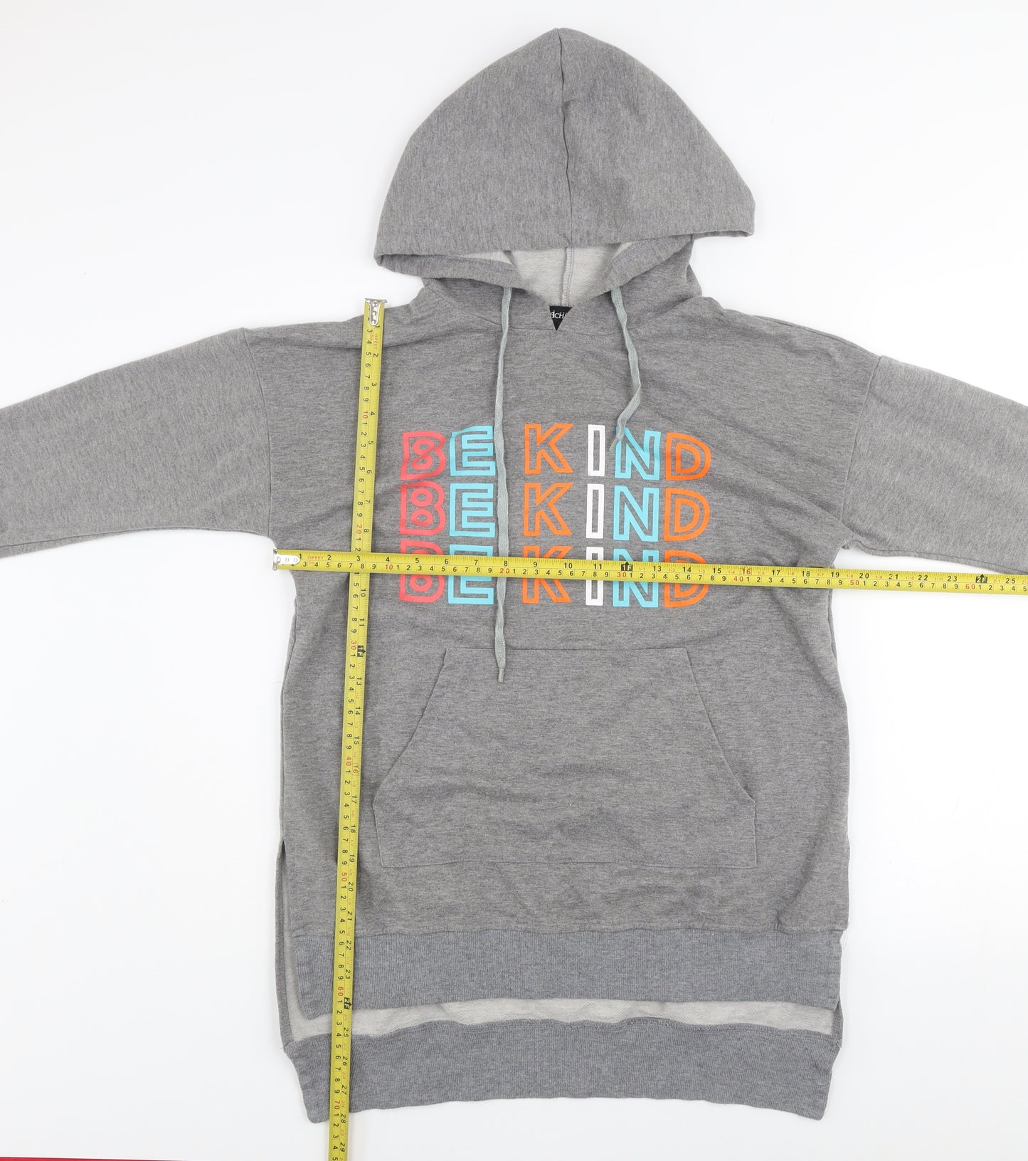 Achiouwa Women’s Grey Pullover Hoodie BE KIND Graphic Size S
