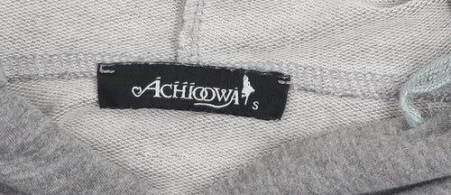 Achiouwa Women’s Grey Pullover Hoodie BE KIND Graphic Size S
