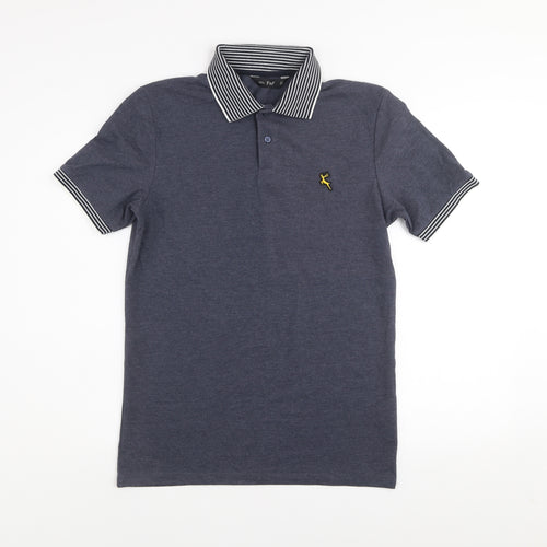 F&F Men's Blue Short Sleeve Polo Shirt Size S Cotton Blend