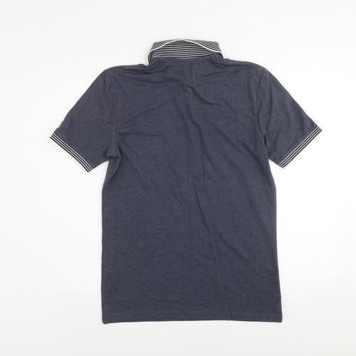 F&F Men's Blue Short Sleeve Polo Shirt Size S Cotton Blend