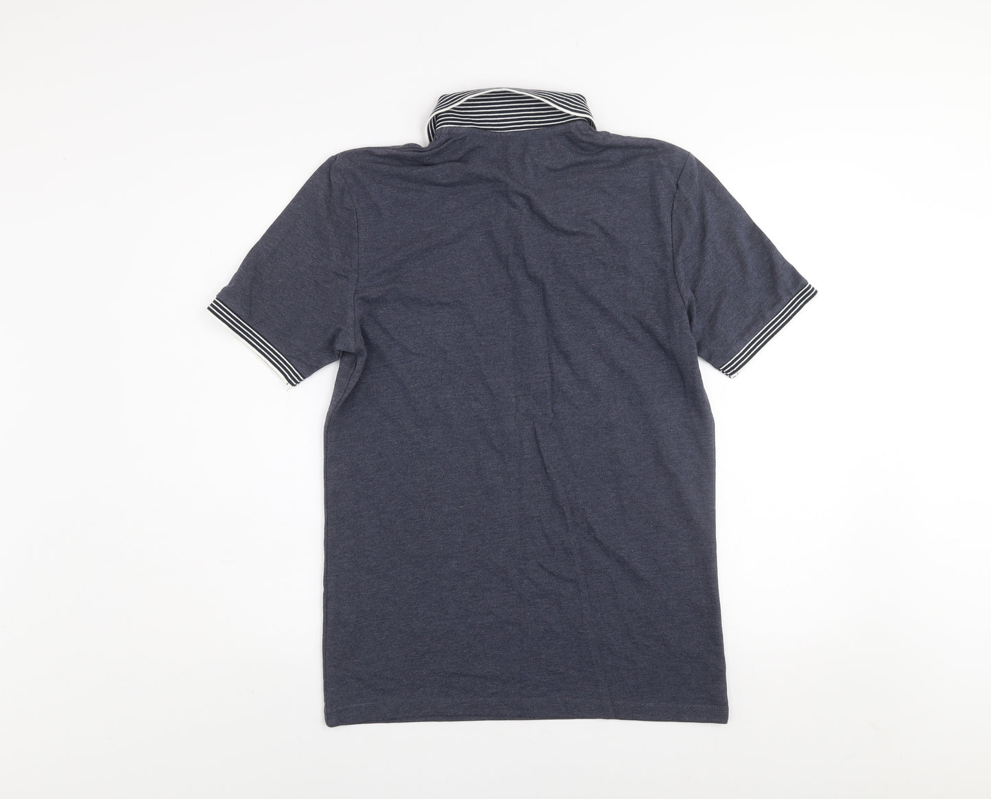 F&F Men's Blue Short Sleeve Polo Shirt Size S Cotton Blend