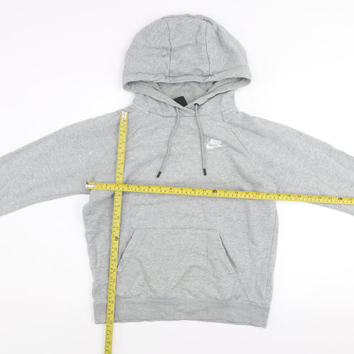 Nike Women Grey Pullover Hoodie XS Cotton Blend Casual Sweatshirt