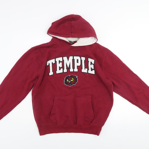 Stadium Athletics Men Red Temple Pullover Hoodie Size S