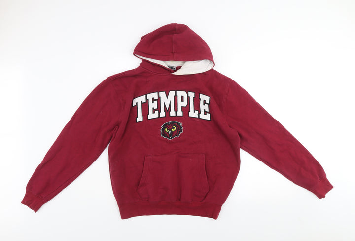 Stadium Athletics Men Red Temple Pullover Hoodie Size S