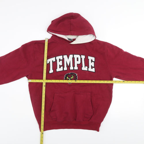 Stadium Athletics Men Red Temple Pullover Hoodie Size S