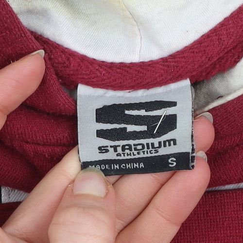 Stadium Athletics Men Red Temple Pullover Hoodie Size S